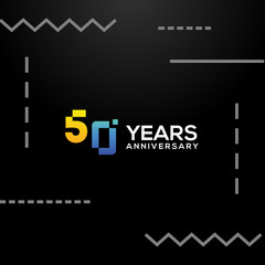 50 Years Anniversary Gradient Number Vector Design
