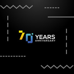70 Years Anniversary Gradient Number Vector Design