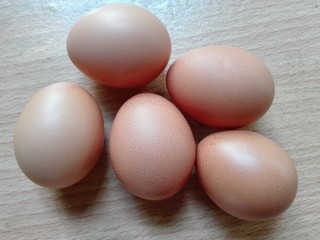 eggs on a wooden table