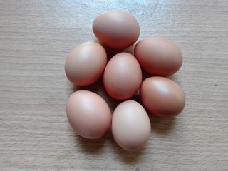 eggs on a wooden table