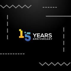 15 Years Anniversary Gradient Number Vector Design