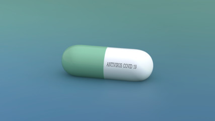 pill antivirus covid 19 coronavirus medicine 3D