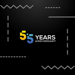 55 Years Anniversary Gradient Number Vector Design