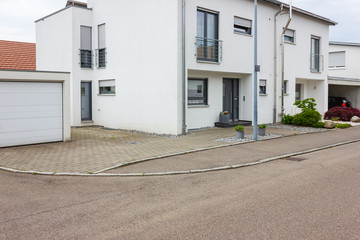 house entrance of new modern building
