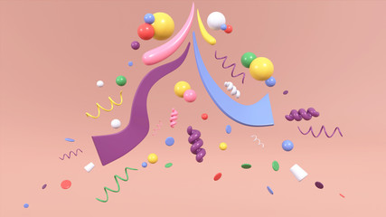 cheers celebrate fireworks colorful 3D