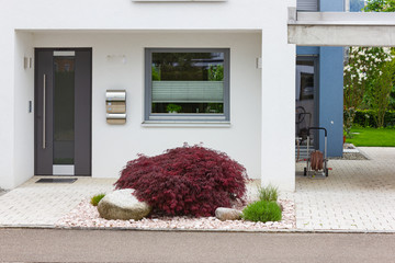 house entrance of new modern building