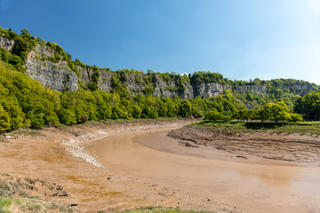 River Wye at Lancaut Nature Reserve during low tide