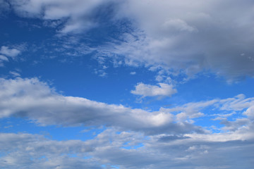 Fototapeta na wymiar blue sky with clouds at Therma beach, Therma, Samothraki island, Greece, Aegean sea