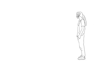 Illustration of People practicing Social Distancing or Physical Distancing during COVID-19 pandemic / outbreak, Coronavirus changes our way of life. New normal concept.