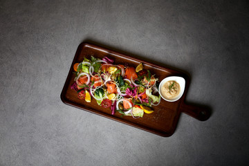 fresh salmon salad food menu