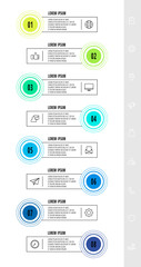 Infographic circles with 2 steps, labels. Line vector template. Can be used for diagram,, banner, workflow layout, presentations, flow chart, info graph, timeline, content, levels