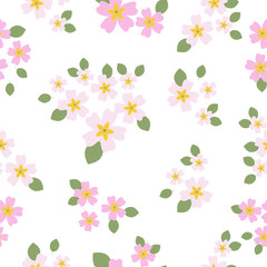 Cute hand drawn  floral pattern seamless background vector illustration for wallpaper,gift wrapping,packaging design
