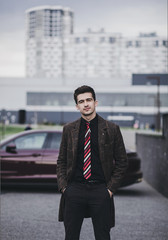 portrait of young stylish hipster man