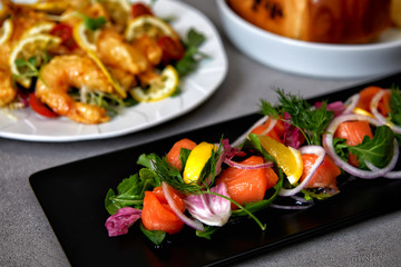 fresh salmon salad food menu