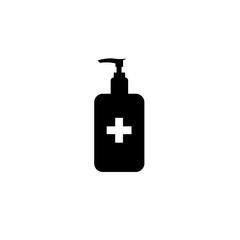 Disinfection. Hand sanitizer bottle icon, washing gel. Vector illustrationDisinfection. Hand sanitizer bottle icon, washing gel. Vector illustration	
