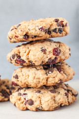 Fresh organic homemade cookies with chocolate chips and dried berries