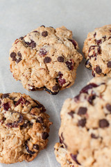 Fresh organic homemade cookies with chocolate chips and dried berries