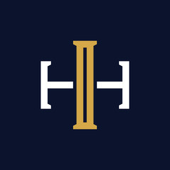 Initial Letter IH HI Monogram Logo Design
