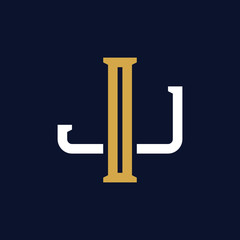 Initial Letter IJ JI Monogram Logo Design