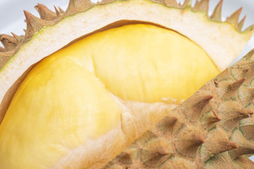 Durian, King of fruits, durian on white background.