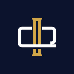 Initial Letter IQ QI Monogram Logo Design