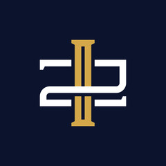 Initial Letter IZ ZI Monogram Logo Design