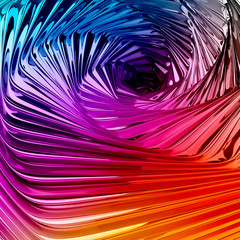 Colorful spiral in shape.