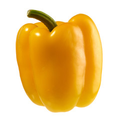 Yellow pepper isolated on a white background. Clipping path