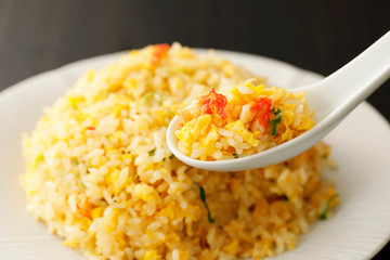 蟹炒飯　Crab fried rice