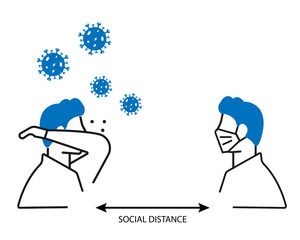 social distance icon, corona virus prevention icon, corona virus icon