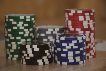 poker chips and cards