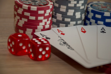 poker chips and cards
