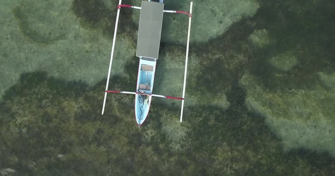 Aerial view of Banca boat, Bali, Indonesia