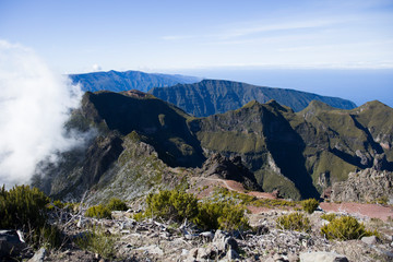 Mountain peak Pico Ruivo at Madeira island, Portugal