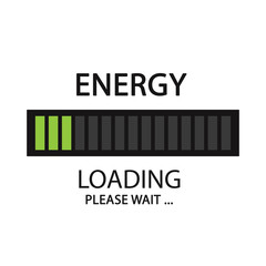 Energy loading icon bar. Please wait flat design.