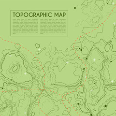 Abstract topographic map background. Topo backdrop lines, contour, geographic grid