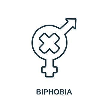 Biphobia icon from lgbt collection. Simple line Biphobia icon for templates, web design and infographics