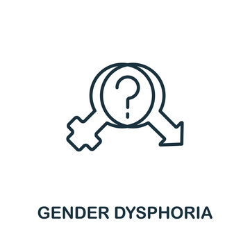 Gender Dysphoria icon from lgbt collection. Simple line Gender Dysphoria icon for templates, web design and infographics