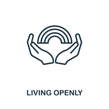 Living Openly icon from lgbt collection. Simple line Living Openly icon for templates, web design and infographics