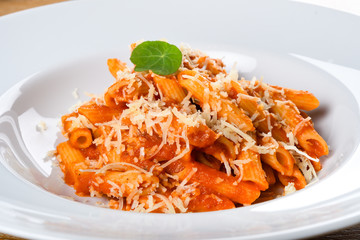 Spaghetti Napoli with Neapolitan sauce, Napoli sauce or Napoletana sauce, spaghetti Napoli