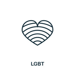 Lgbt icon. Simple line element Lgbt symbol for templates, web design and infographics