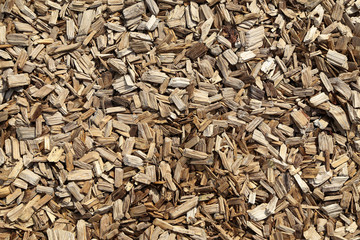 Abstract background with wood shavings and wood chips