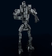 Robot 3d render, mechanical android 3d model
