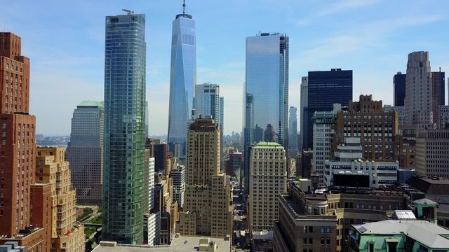 Descending Crane Shot of the World Trade Center