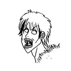 Vector illustration with angry men on white background.