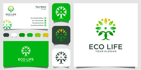 People Tree Vector Logo Design Inspiration.