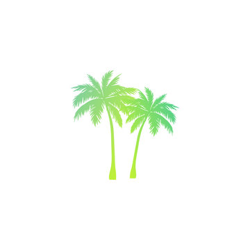 Palm tree silhouette - gradient iso design. Two exotic palm trees vector icon