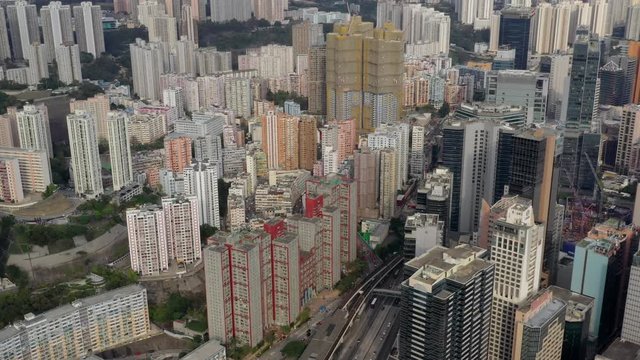 Top view of Hong Kong city