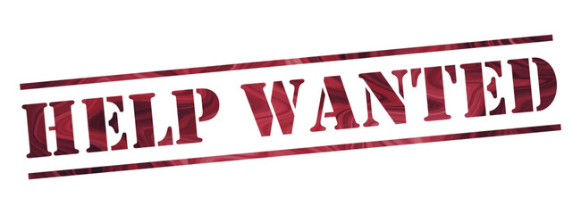  help wanted Vector stamp. White isolated