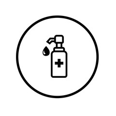 Disinfection. Hand sanitizer bottle icon, washing gel. Vector illustrationDisinfection. Hand sanitizer bottle icon, washing gel. Vector illustration	
